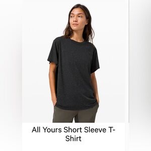 All yours t shirt lululemon size 18 black with white speckle